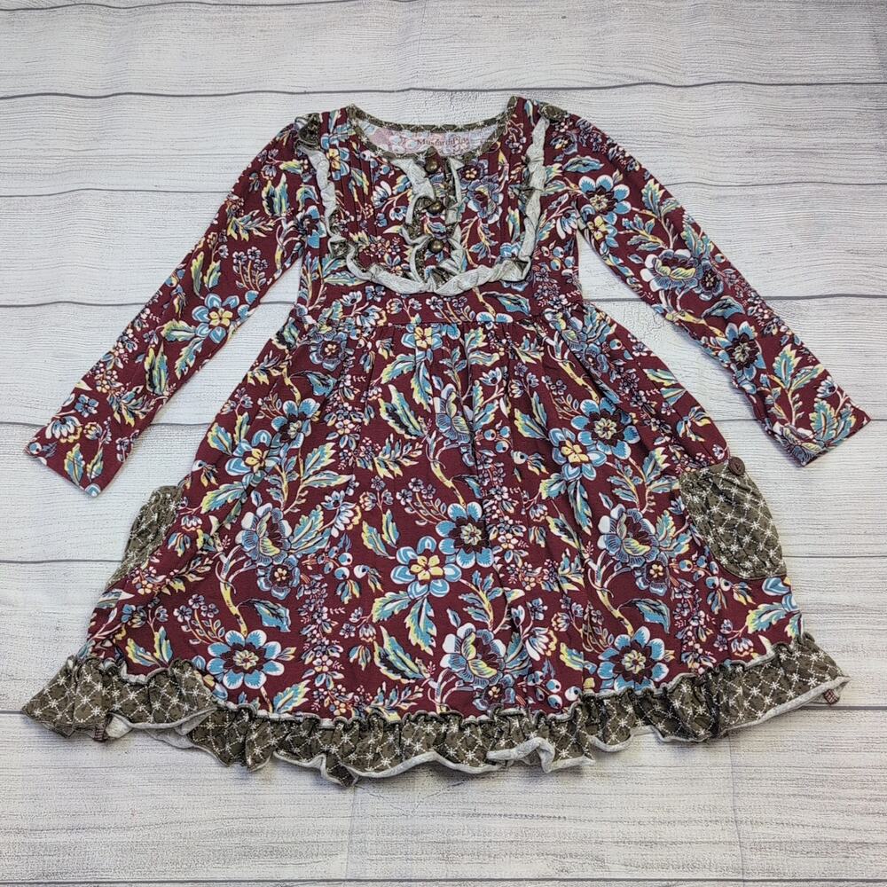 4 Mustard Pie Floral Long Sleeve Dress